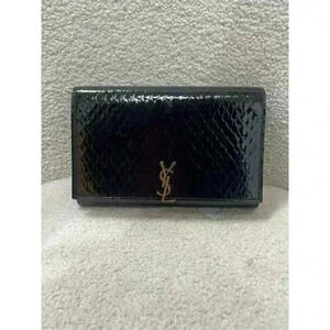 Saint Laurent Cassandra Croc-Embossed Chain Wallet - Brand New with Dustbag